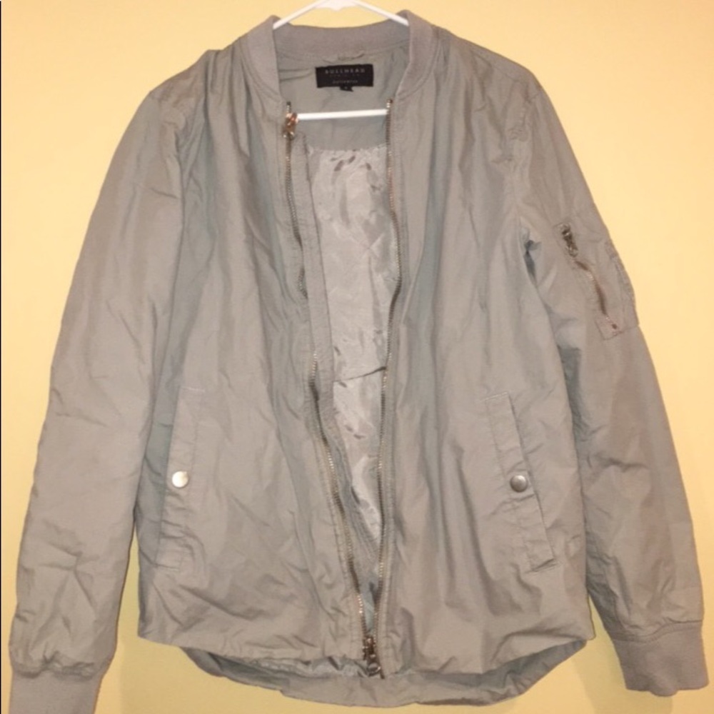 Grey Bullhead Co bomber jacket